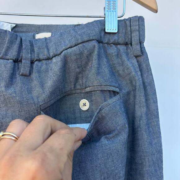 Todd Snyder Men’s Chambray Traveler Suit Trousers Drawstring Cotton Pants Blue M - Picture 8 of 8